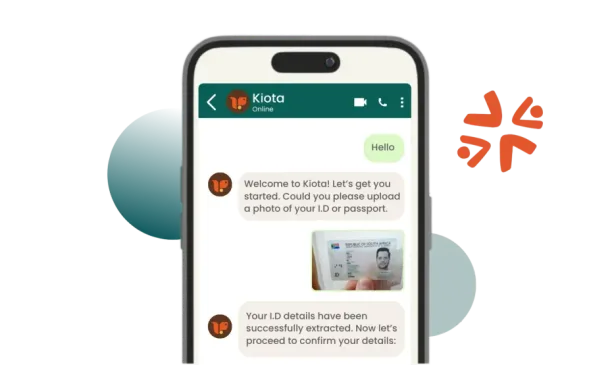 Kiota onboarding in WhatsApp